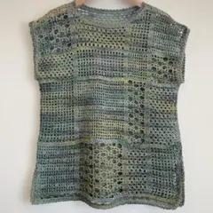 【手編み】ハンドメイド ニット ベスト