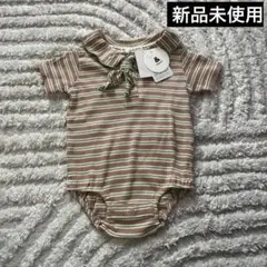 & mignon ストライプ襟付きロンパース 70cm