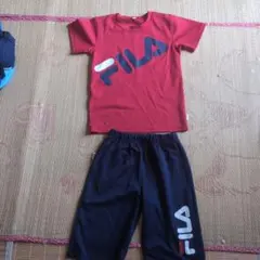FILA上下 ジャージセット 赤/黒 140cm