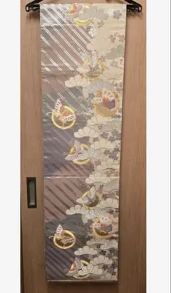 紬八寸名古屋帯（丸に花文）正絹美品 - メルカリ