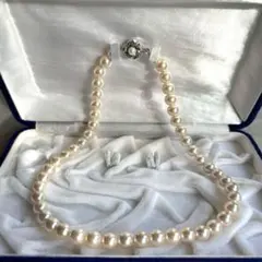 上質8mm アコヤ真珠ネックレス SILVER刻印 クラスプ