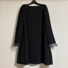 フォクシー　FOXEYNY 長袖ワンピース　オーガンジー袖　フリル　38