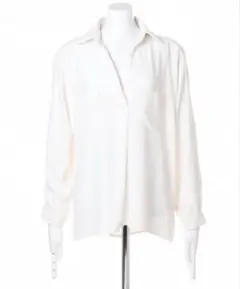 INGNIイング両ポケ付トロミスキッパーシャツホワイト