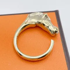 HERMES リング　シュバルホース　ヴィンテージ　ゴールド　指輪　11号のサムネイル