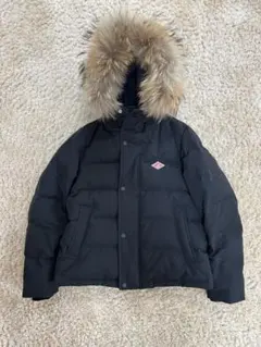 DANTON ダントン　ダウンジャケット　ショート丈　36 黒　ファー取外し可能