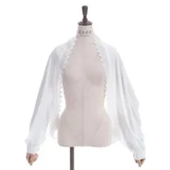 axes femme バラ釦付UV2WAYストール　白　ボレロ