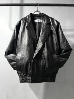 ラムレザージャケット ダブル 本革 イタリア製 ビンテージ