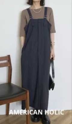 AMERICAN HOLIC ストライプジャンパースカート