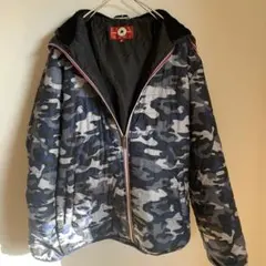 メンズアウターコンバース迷彩ジップブルゾン　黒グレー