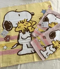 新品3枚⭐︎スヌーピー　タオルセット バスタオル＆フェイスタオル2枚