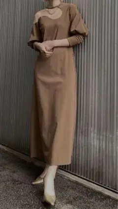【takaさま専用】LAKE CURVE TRICOT RIB DRESS Mサイズ】LAKE CURVE TRICOT RIB DRESS Ameri VINTAGE（アメリ