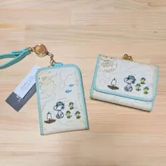 【訳あり】スヌーピー　パスケース&がま口三つ折り財布　セット