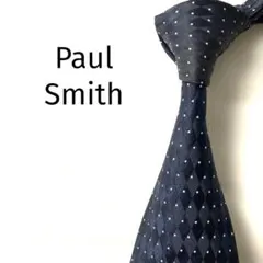 ポールスミス　ネクタイ　水玉　ドット　チェック　ネイビー系