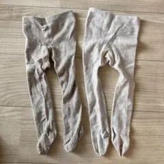 H&M ベビータイツ 62/68 ベージュ　2-6M 2枚セット