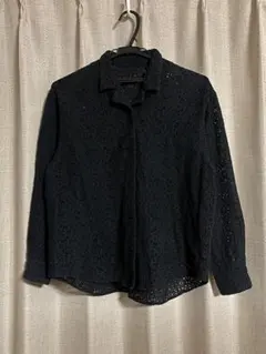 Composition by KENZO ネイビー レース 長袖シャツ ブラウスのサムネイル
