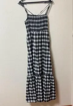 キャミワンピース ブラックホワイトチェック　archives