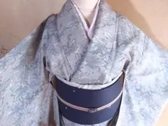 紬単衣（蔓葉文）裄64 正絹美品 - メルカリ