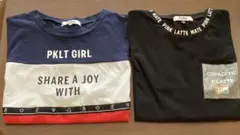 キッズPINK-latte 半袖Tシャツ (S .M 2枚セット)のサムネイル