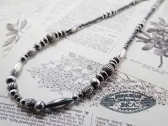 インディアンジュエリー ビーズ ネックレス シルバー925 チェーン ナバホ