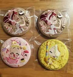 【未使用】おじゃ魔女どれみ　刺繍缶バッチ セット 4個