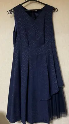レースフレアー　結婚式　パーティドレス　Mサイズ紺