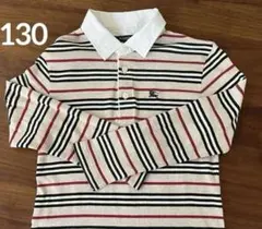 BURBERRYLONDONホースロゴ シャツ 130A長袖ノバチェックボーダー