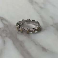 sv925 flower ring You are my sunshine 刻印 - メルカリ
