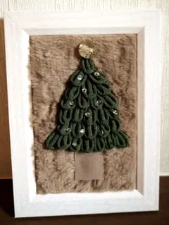 つまみ細工　インテリア　クリスマス　ちりめん細工　フォトフレーム