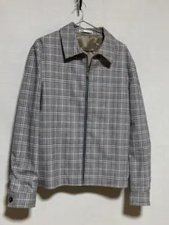 ZARA チェック柄 ジップアップ ブルゾン ジャケット L