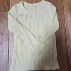 リブ編み 長袖Tシャツ 95cm くらい 黄色