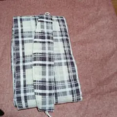 白茶チェック柄ドレープカーテン