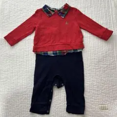 baby GAP チェック柄ロンパース 6-12month