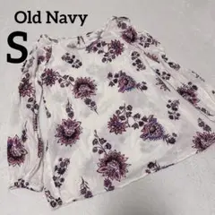 Old Navy 花柄 長袖ブラウス S カットオフショルダー
