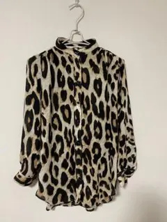 H&M ヒョウ柄 長袖ブラウス XS 美品
