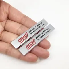 STI エンブレムプレート　2枚組　SUBARU スバル　金属製