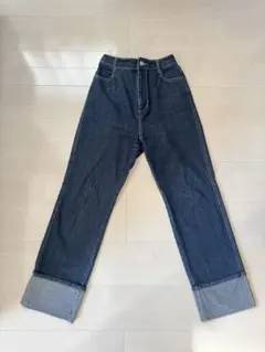 【美品】ダークブルー ストレートデニム