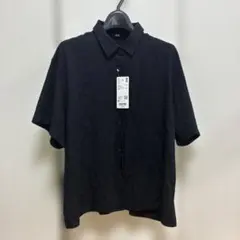 新品　レディース　ユニクロ　Mサイズ　半袖　レーヨンブラウス ブラック