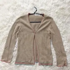 【ジョージリシェ】長袖 ニット カーディガン ベージュ　薄手　サマーニット　Sのサムネイル