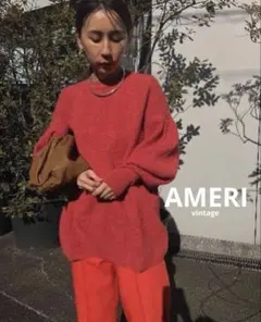 美品★ AMERI WAFFLE LIKE PUFF SLEEVE KNIT