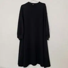 coca レディースエンボスバルーン袖Aラインワンピース