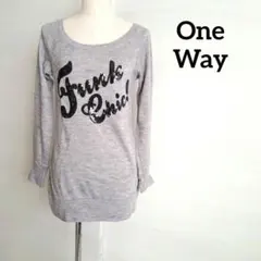 One Way♡ ニット　ロング丈　チュニック　長袖　グレー