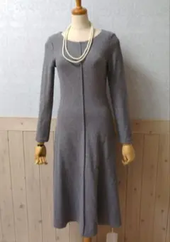 きよみ様専用★新品タグ付き★スッキリAラインのグレーニットワンピース