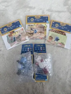 パペットスンスン 一番くじ E賞ミニフィギュア・H賞ステッカーセット 5点