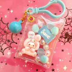 キャンディバックキーホルダー　着ぐるみ　水色