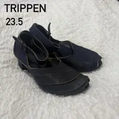 明日投稿最終　trippen トリッペン　アンクルストラップ 本革 サンダル 青のサムネイル