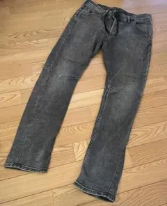 ダメージグレー デニムパンツ ドローストリングのサムネイル