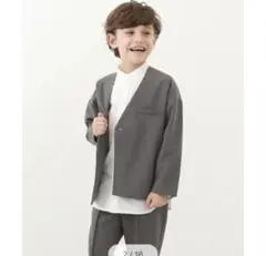 フォーマル ノーカラージャケット rizire比翼シャツ３点セットアップスーツ