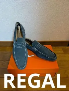 今だけ　REGAL　スエードコインローファー　ターコイズブルー　25.5