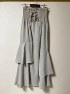 COCO DEAL ニットコルセットアシメティアードスカート　フレア　ワッフル