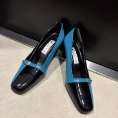 DIANA ブラック/ターコイズ ハイヒール　バイカラー　23 1/2